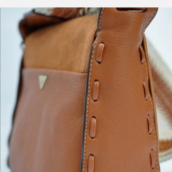 SAM EDELMAN NWOT Leather Emma Wide Crochet Strap Crossbody Shoulder Bag - Picture 4 of 6